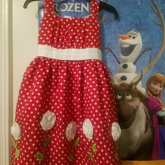 girls red polka dot dress